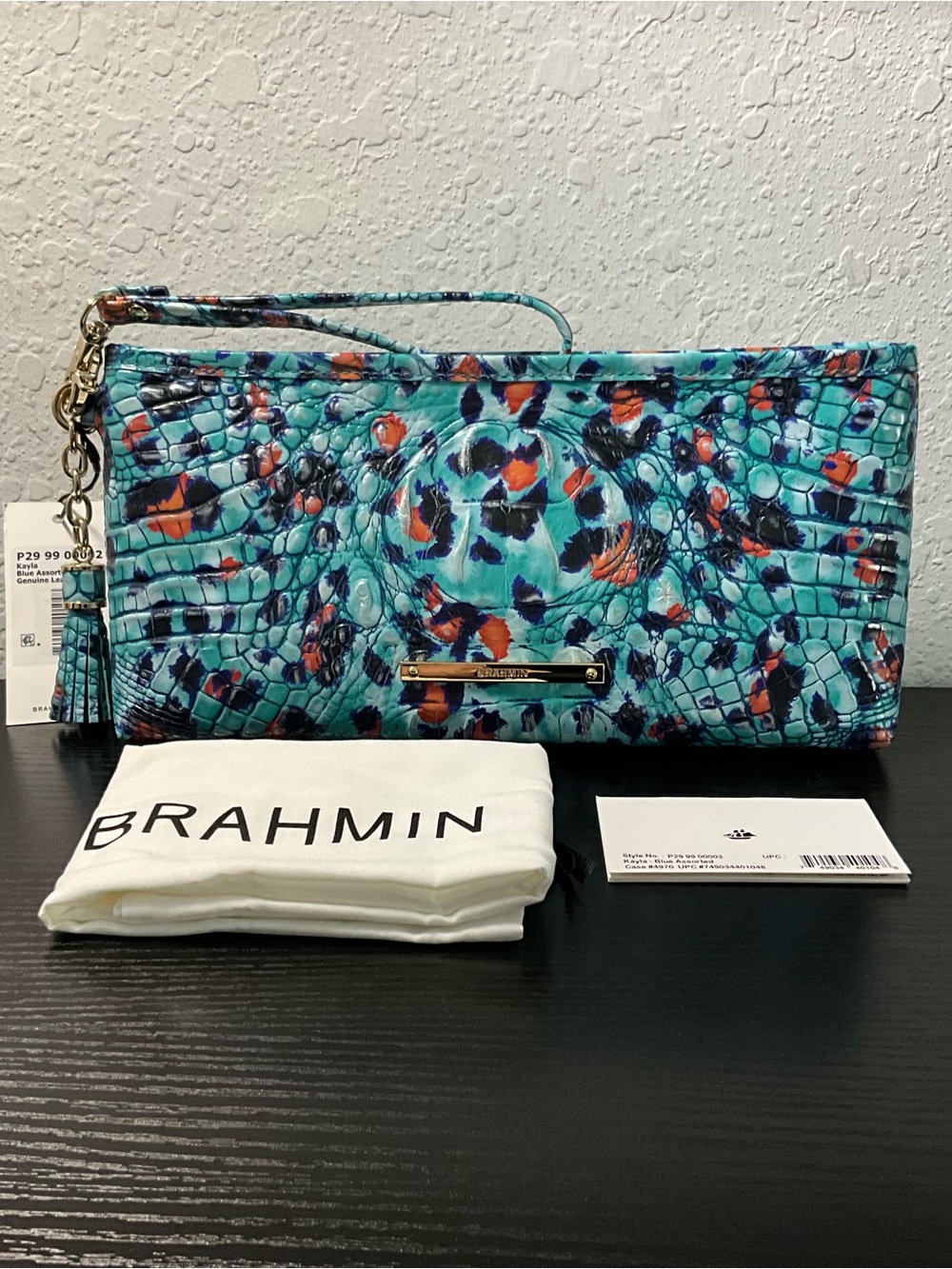 Brahmin Kayla FRISKY MELBOURNE Leather Wristlet Clutch Bag W/Eye